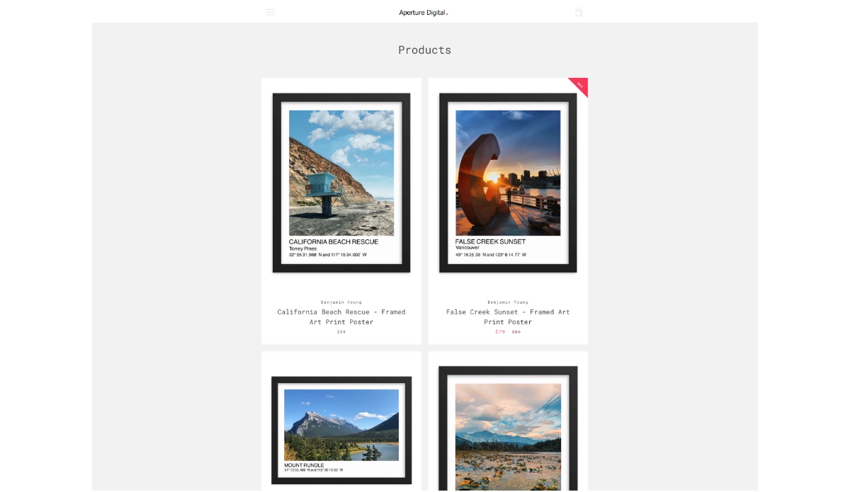 Aperture Digital on Shopify
