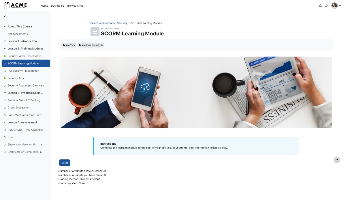 Moodle SCORM